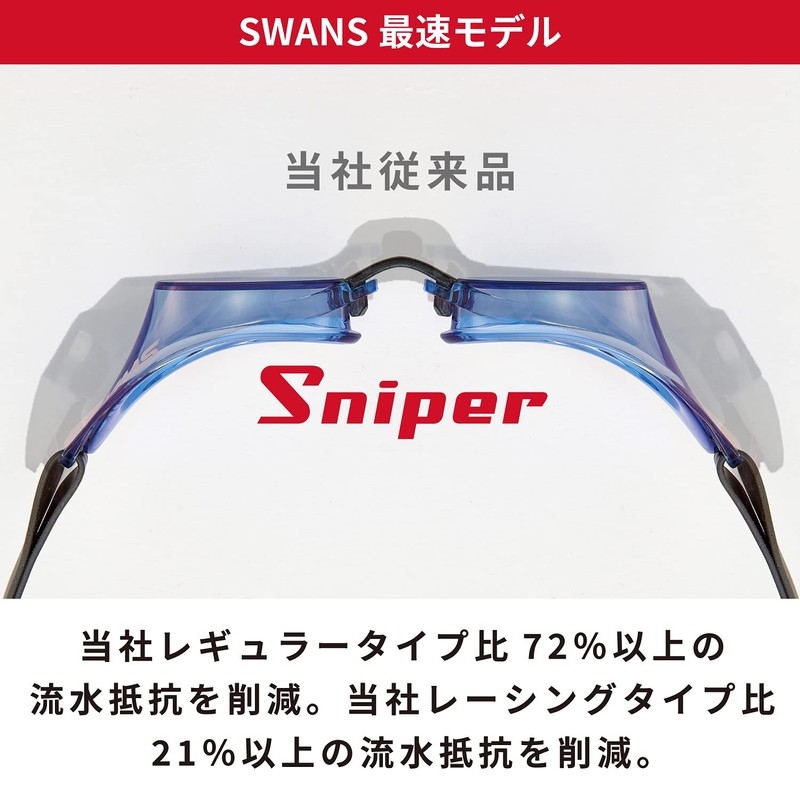 Swans Sniper SR-10N DSMK Competitive Swimming Goggles, Non-Cushioned, Fina Certified