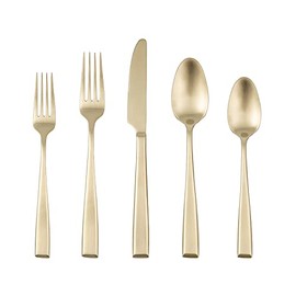 CAMBRIDGE Silversmiths Samira Champagne Satin 20-Piece Flatware Set, Service for 4