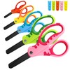 OIIJIOK Kids Scissors,Safety Toddler Scissors with Cover,Small Craft Scissors for