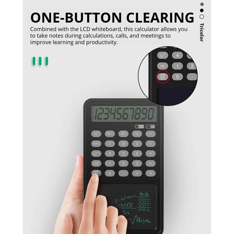 Calculator with Notepad, 12 Digit LCD Display Desktop Calculator with