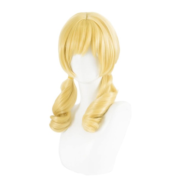 Shqncoh Anime Mami Tomoe Wig Blonde Curly in Twin Drills