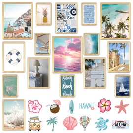 Lucky Numen - Decoración de habitación de playa, decoración de pared costera, decoración de pared clásico, carteles estéticos azules, impresión costera, decoración de habitación costera, arte de pared