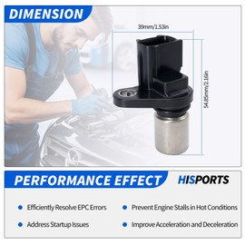 HiSport 9008019009 Engine Crankshaft Position Sensor Compatible with Lexus ES300 1994-2003 ES330 2004-2006 RX300 1999-2003 RX330 2004-2006 RX400H, Toyota Avalon Sienna Camry Highlander Solara