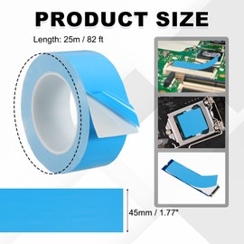 PATIKIL Thermal Adhesive Tape, 25m x 45mm x 0.2mm Double Side Adhesive Thermal Conductive Tape for Heatsink LED GPU Modules Computer CPU IC Chip, Blue
