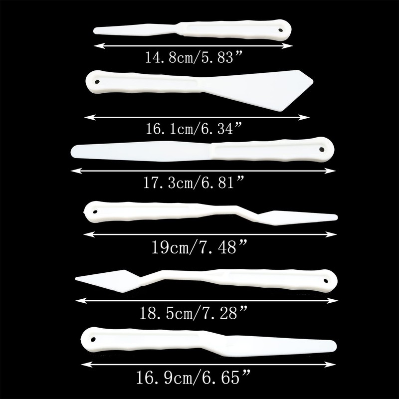 SJZBIN Six Different Styles Plastic Painting Palette Knives Plastic Spatula