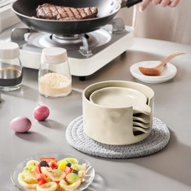 5 PCS Ceramic Dipping Sauce Plate & Holder Set, Mini Home Kitchen Seasoning Sauce Dishes Bowls, Including 4 Counts Ceramic Seasoning Dish with Storage Box for Parties, Picnics (White)