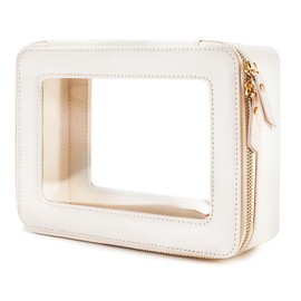 Aveniee Clear Makeup Bag Organizer,Large Travel Toiletry Bag for Women, Waterproof Cosmetic Pouch with Zippers,Car Organizers and Storage Case for Accessories,White