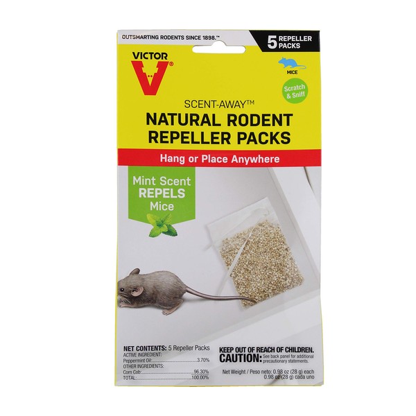 Victor M805 Scent-Away Natural Rodent Repeller Packs, 5 Bags, Beige