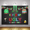 Mocsicka Elfed Up Ugly Sweater Party Backdrop Christmas Ugly Sweater