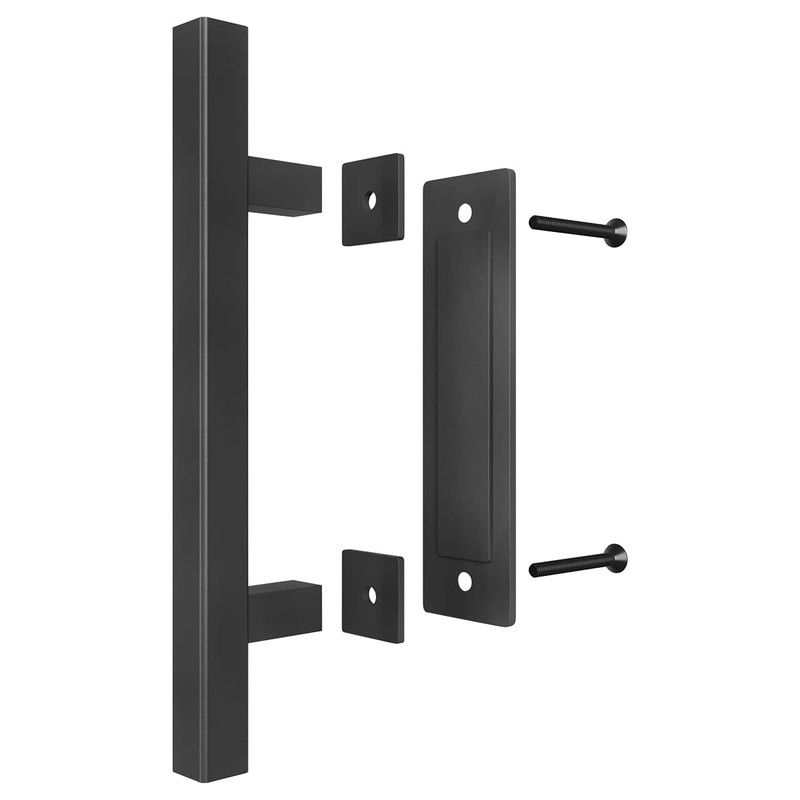SMARTSTANDARD 2 Pack Barn Door Handles Set, 12" Large Rustic