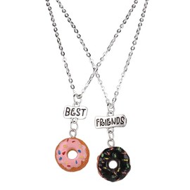 Stands Out, Supplying Outstanding Gifts Best Friends Necklace Pair Doughnuts Set BFF Friendship Chain Charm Pendant
