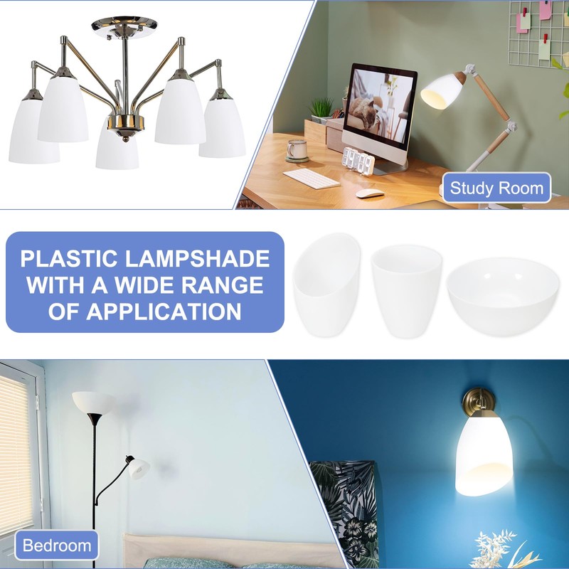 PATIKIL 1.65" Hole 5.35" High Plastic Lampshade, 5 Pcs Horseshoe