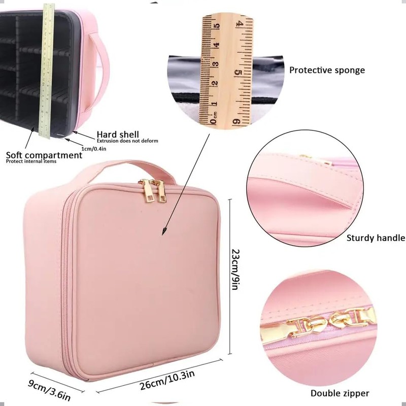 Hometric Make up Organizer Bag with Makeup Brush Set for