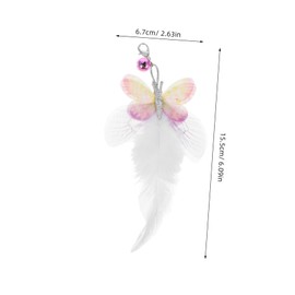 Totority 2Pcs Interactive Cat Teaser Wand Replacement Butterflies with Artificial Plume for Indoor Play Cat Wand Refills for Engaging Fun