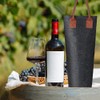 Single Bottle Wine Tote Bag Portable Felt Insulated Padded Thermal