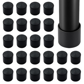 Round Chair Leg Caps Set of 24pcs, 25mm PVC Furniture Leg Covers for Chairs and Tables, Non-Slip Floor Protection Tips