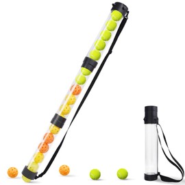 17 Balls Collapsible Pickleball Ball Retriever, Tennis Ball Retriever, Pickleball Pickup Tube with Shoulder Strap, Lightweight & Durable Ball Retriever for Easy Pickup, Collection, Carry, Storage