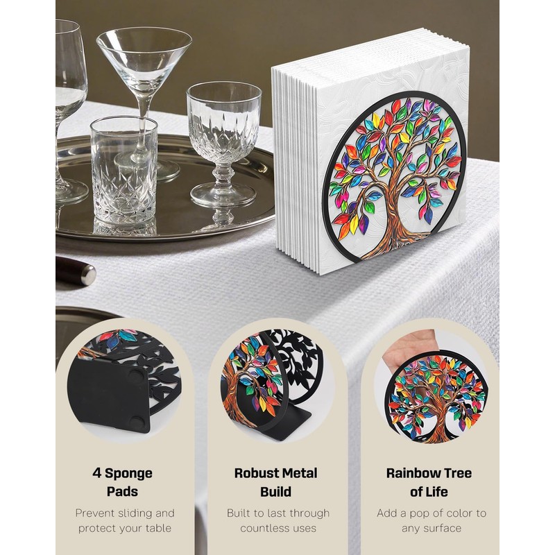 Uniclife Metal Napkin Holder for Table Standing Napkin Dispenser