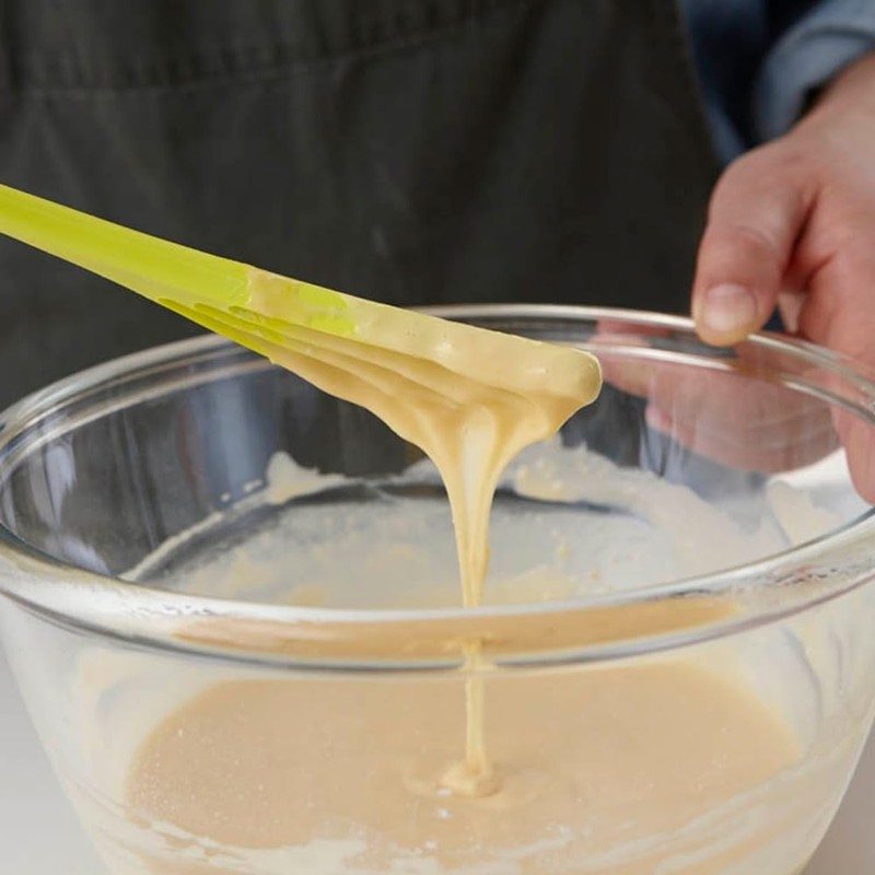 SUNCRAFT Plastic Flat Whisk, Manual Whisk Mixing Spoon, Kitchen Gadget