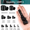 320 Pieces Rubber End Caps Black Round Vinyl End Caps
