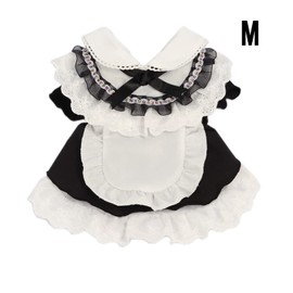 apott Pet Maid Outfit Cat Princess Dresses Adorable Costume with Headwear for Cats Dogs Birthday Party Black M