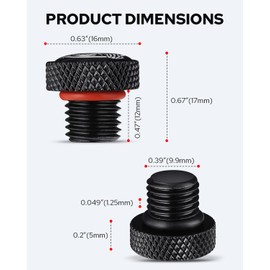 Amazicha Motorcycle Mirror Hole Plug M10x1.25,Skull Pattern Motorcycle Rear View Mirror Screws Fit for Honda,Yamaha, Kawasaki, Suzuki,ATV and Bike,3 Pcs