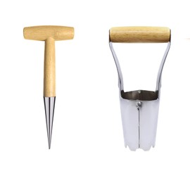 Bulb Planter Set, Stainless Steel Hand Bulb Planter, Hand Bulb Planter, Stainless Steel Dibber, for Outdoor Garden Planting Pot