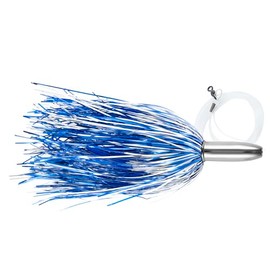 Billy Baits, Mini Turbo Slammer Rigged & Ready, Blue Silver/Blue Firetip, Concave Head, 7/0 Mustad Hook, AFW Swivel, 100 lb / 45.3 kg Grand Slam Mono Line, 6 ft / 1.8 m