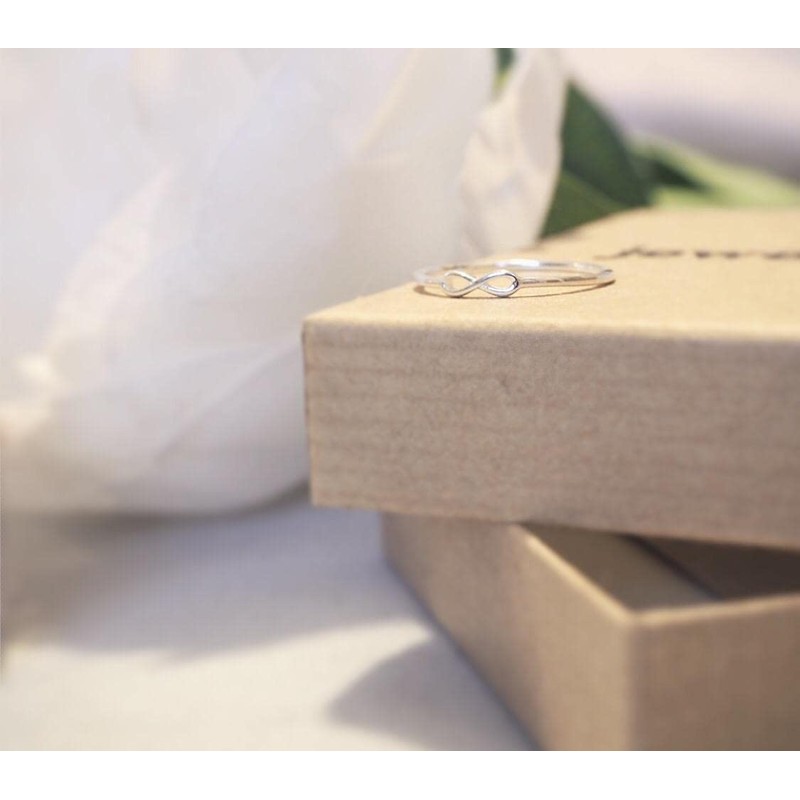 Sterling Silver Infinity Loop 1mm Stacking Ring Size O (J