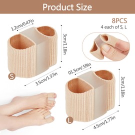 KAIYAYA 8 Stück Zehenspreizer Hallux Valgus Korrektur,Zehenstrecker Zehenspreizer Silikon,Überlappende Zehen,Hammerzehen Korrektur,2 Verschiedene Größen Von Zehentrenner,Frauen und Männer