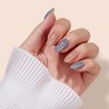 VSALON Short Almond Press-On Nails - 32 PCS Semi-Transparent Blue