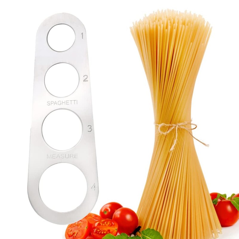 Lmyzcbzl 4-Holes Stainless Steel Spaghetti Measurer, Spaghetti Measuring Ruler, Stainless