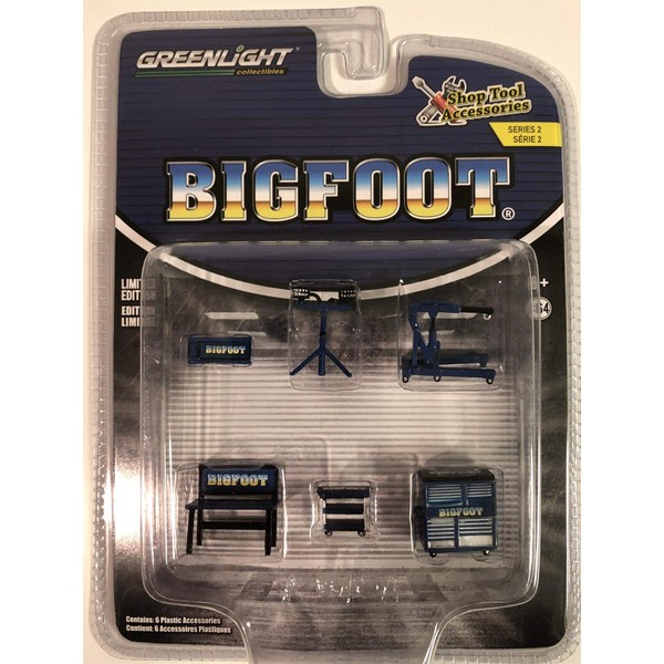 Greenlight Shop Tool Accessories Series 2-1/64 Scale 6 Pieces Bigfoot Monster Truck Shop Tools Accessories Set