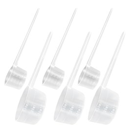 luckaide Measuring Spoons, Pack of 6 Dosing Spoons, Measuring Spoons Gram, 30 ml, Transparent Scoop Spoon, 5 g with Scale 10 ml, 20 ml, 30 ml and 2 g, 3 g, 4 g Scales for Coffee Protein Powder Washing