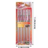 10 Pcs (5 Pairs) Peony Design Silver Stainless Steel Chopsticks