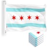 G128 Chicago City Flag 3x5 Ft 5Pack 150D Printed Polyester