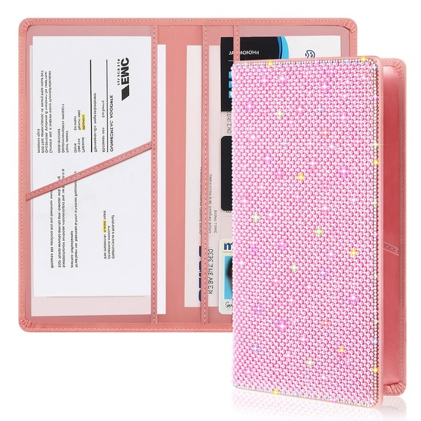 Honeydak Pearl Rhinestone Car Registration and Insurance Holder Bling Sparkly