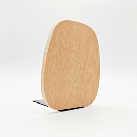 COZENTA Book Stand, Bookend, Wooden, Tabletop, Stylish, Won't Fall Down, Beech, Solid Wood, 1 Piece