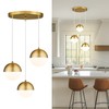 LMS Brushed Gold 3-Light Cluster Pendant Lights, Modern Kitchen Island