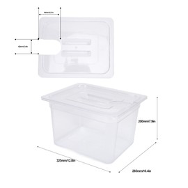 Slow Cooker Container with Lid, 12L Plastic Slow Cooker Storage Container for Food Pot, Temperature -40°C to 100°C