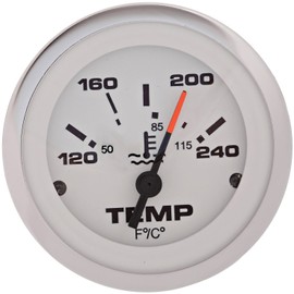 Sierra International 65509P Lido 120 to 240 Degrees F Dial Range Scratch Resistant Water Temperature Gauge, 2"