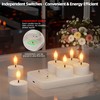 Rechargeable Flameless Tea Lights Candles with Charging Station 6Pcs Battery
