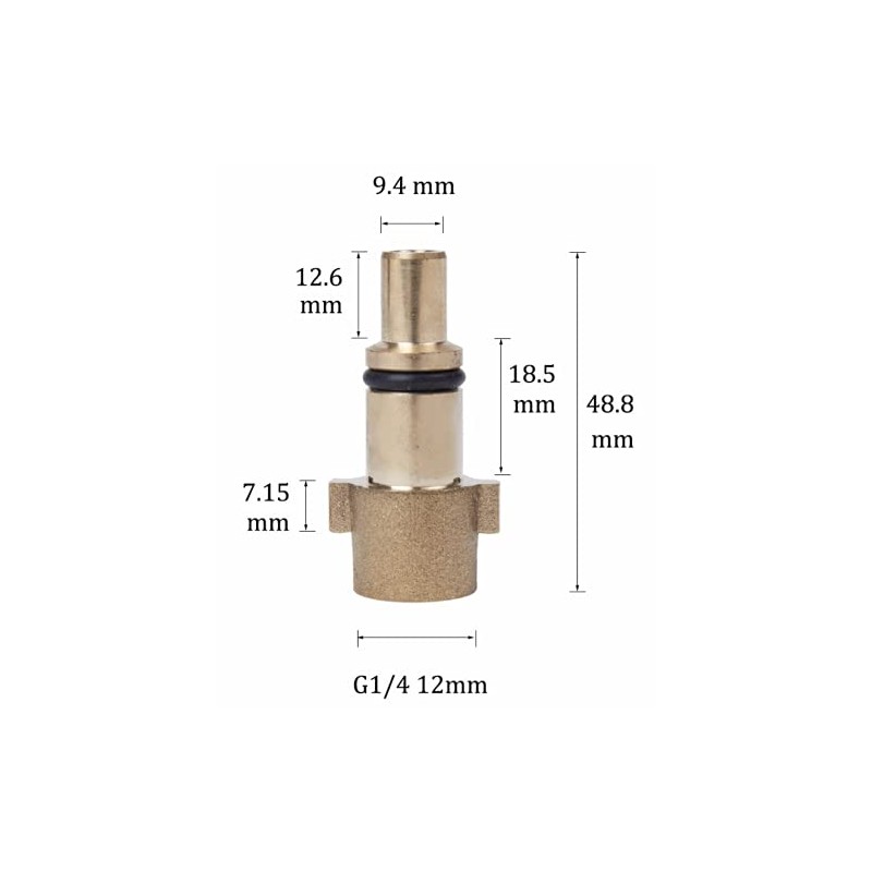 M&M Smartek KEW Bayonet Brass Adapter to 1/4 Inch Female