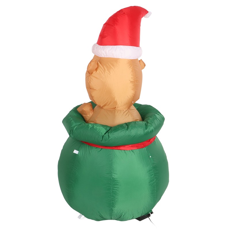 1.5m Christmas Inflatable Lovely Bear in Gift Bag with LED