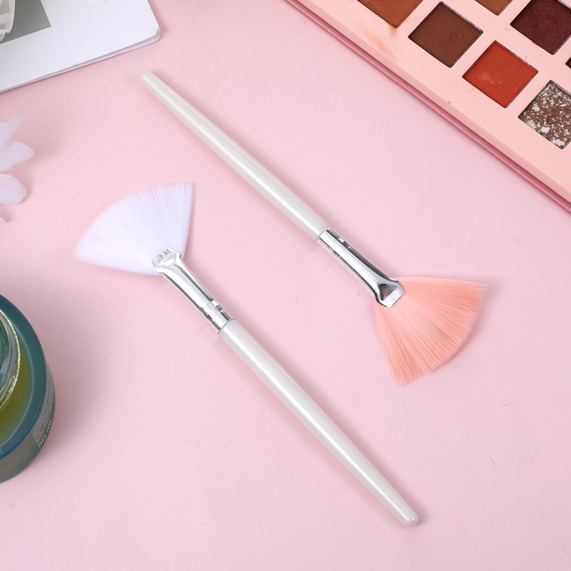 2 Pcs Face Mask Applicator Fan Brushes for Facial Soft