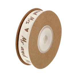 1 roll Sewing Craft Ribbon with Card Bows Flower Bow White Embroidered Decorative Fabric Wrapping DIY Labels Making Printed Age Mrs Ribbons Mr M Aging and Hair Cotton Wedding