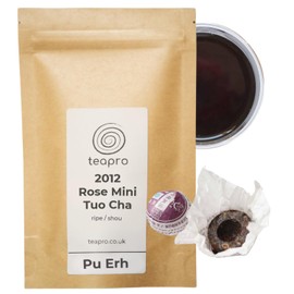 Teapro 2012 Rose Mini Tuo Cha Ripe Pu Erh (10pcs) | Shu Puer Tea for Digestive Health | Premium Aged Pu-erh Mini Cakes Chinese Tea