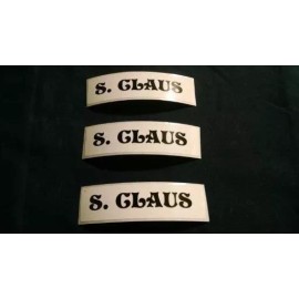 Elf w/ Mailbox Blow Mold Name Sticker Replacement Part says S. CLAUS, 3 stickers
