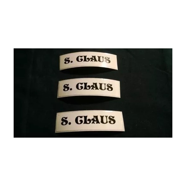 Elf w/ Mailbox Blow Mold Name Sticker Replacement Part says