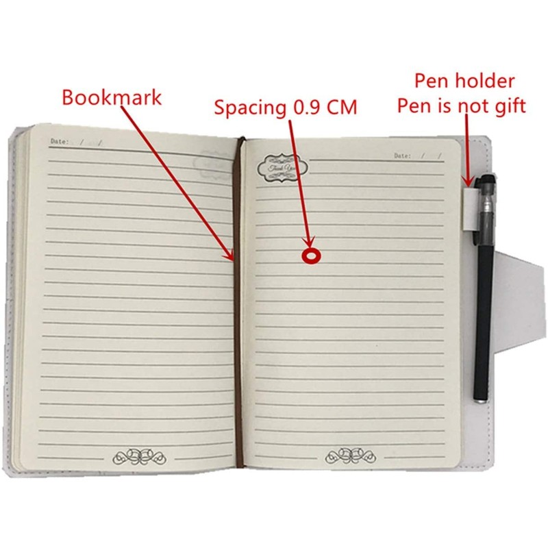 JunShop Lock Journal Diary Digital Password Notebook Leather Binder Diary